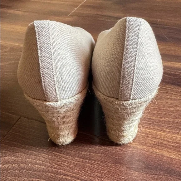 J. Crew Factory Cream Espadrille Shoes Size 8 - Picture 6 of 10